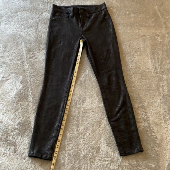7 for all mankind black snakeskin skinny dress pants - Picture 3 of 9